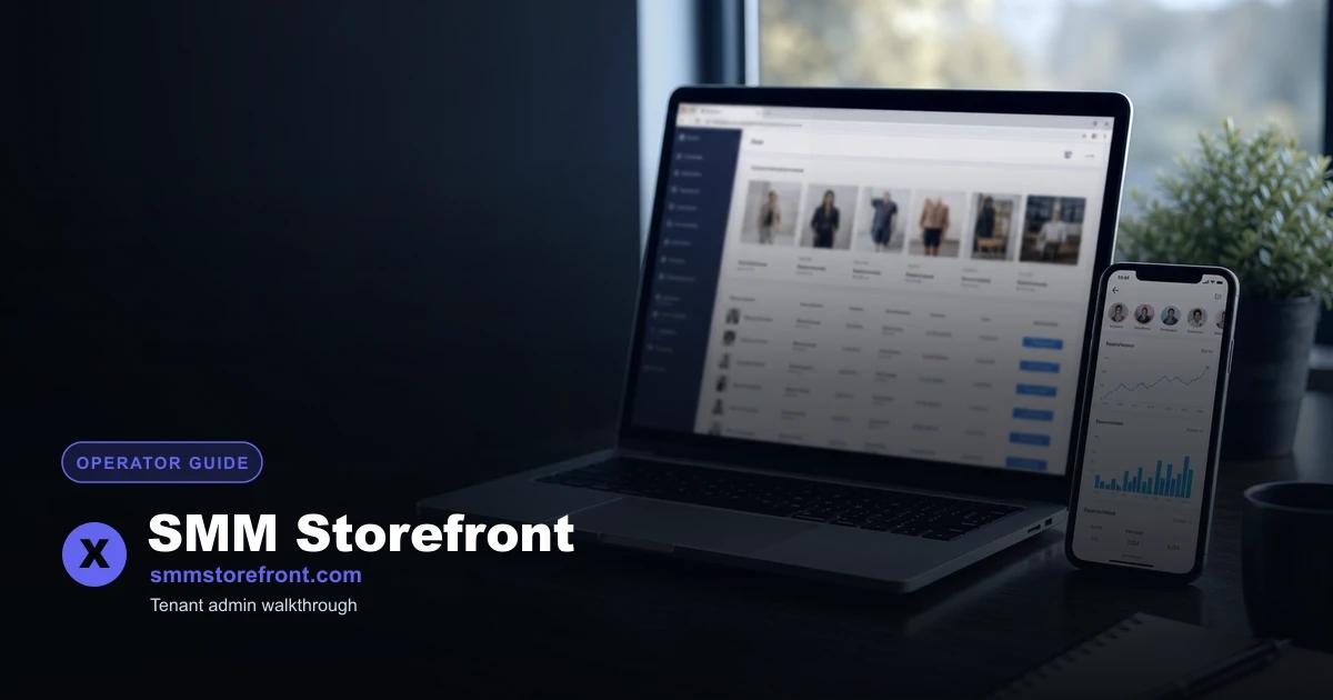 SMM Storefront tenant admin walkthrough — add a new platform, service, packages, and live storefront page on thefamenest.com